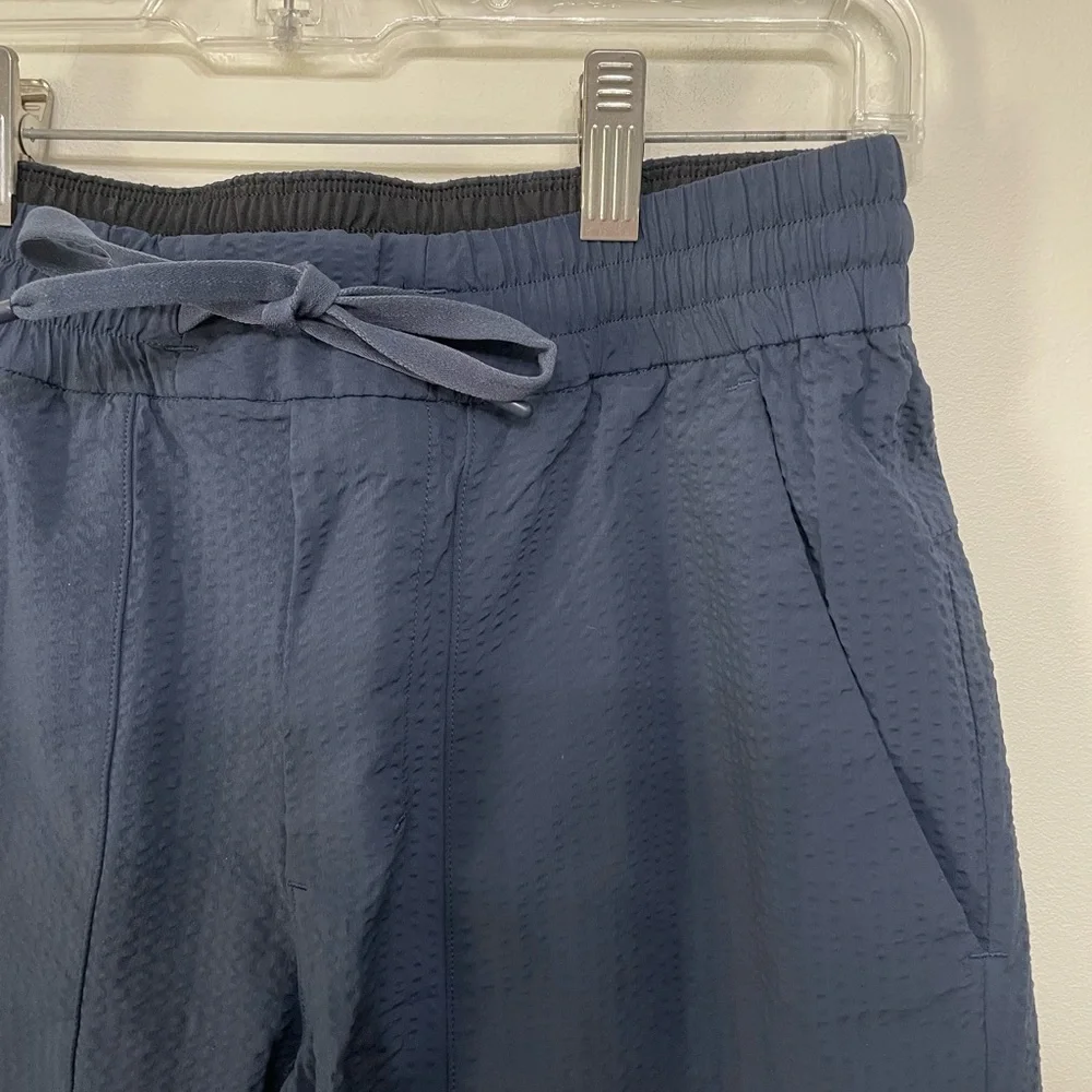 Lululemon Men's Bowline Work Pants Navy Blue Lightweight Textured Tapered Sz S